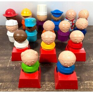 Vintage Tupperware TupperToy Lot 16 People Figures Kids Teacher Santa Claus Noah